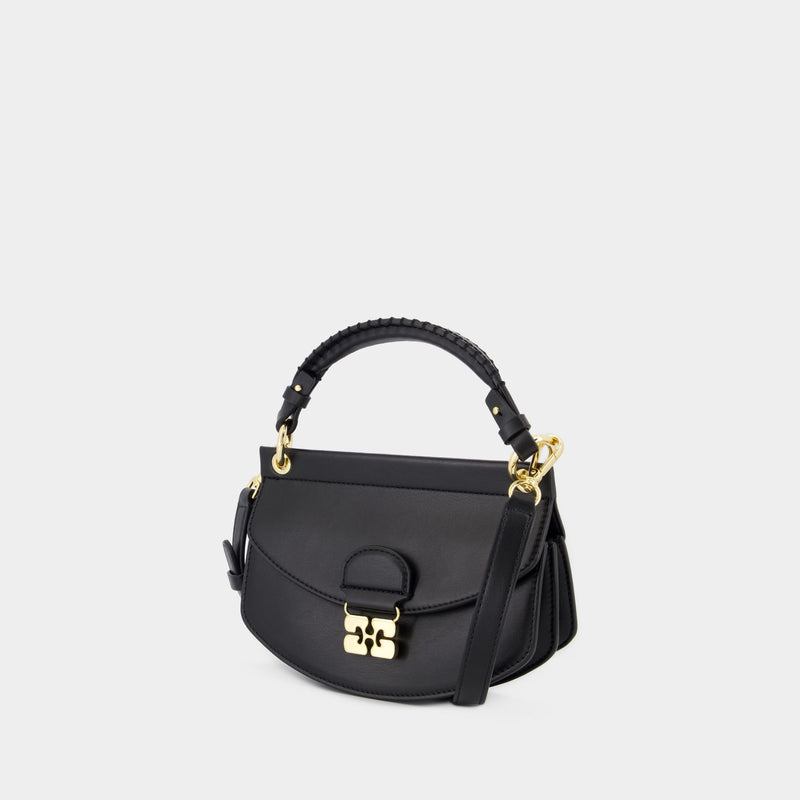 Sac À Bandoulière Apo G Mini - Ganni - Cuir - Noir