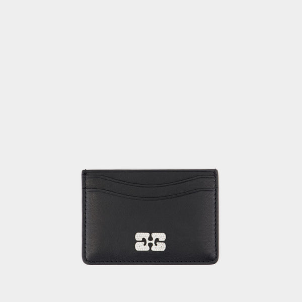 Porte Carte Ganni Bou - Ganni - Cuir - Noir