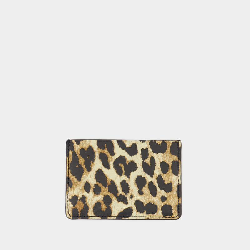 Porte Carte Ganni Bou Print - Ganni - Cuir - Imprimé