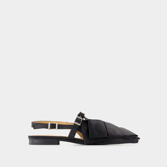 Ballerines Big Bow - Ganni - Synthétique - Noir