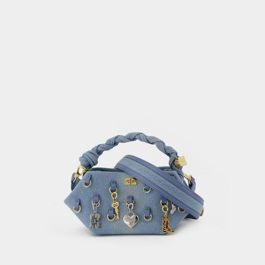 Sac À Bandoulière Bou Mini Charms - Ganni - Coton - Bleu