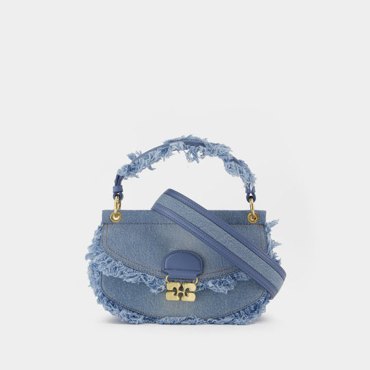 Sac À Bandoulière Apo G Mini - Ganni - Coton - Bleu