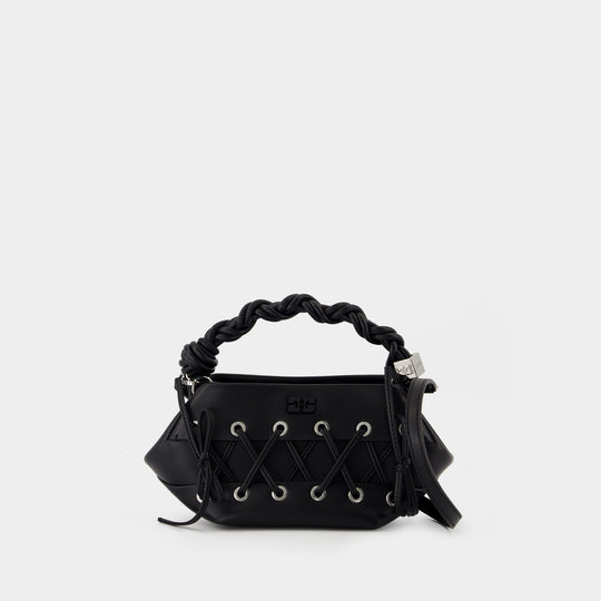 Sac À Bandoulière Bou Mini Eyelets - Ganni - Cuir - Noir