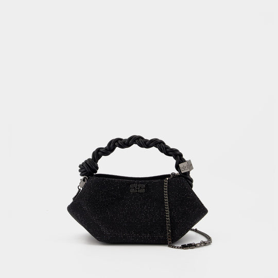 Sac À Bandoulière Bou Mini Strass - Ganni - Polyester - Noir