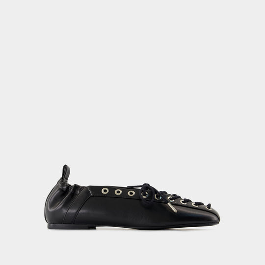 Ballerines Eyelets - Ganni - Synthetique - Noir