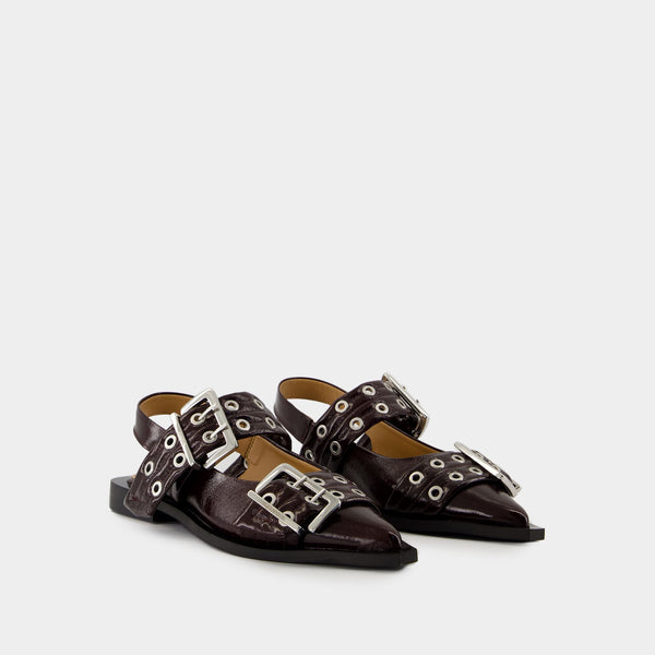 Ballerines - Ganni - Polyester - Bordeaux