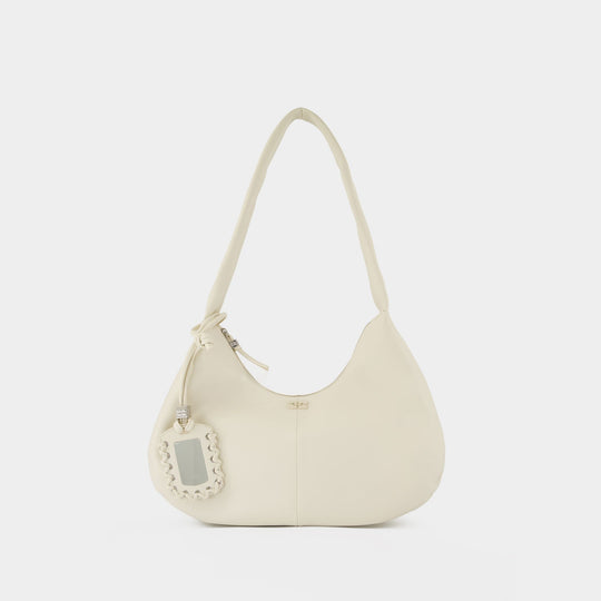 Sac Porté Épaule Bou Medium - Ganni - Cuir - Blanc