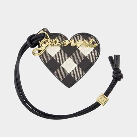 Porte-Clé Bou Heart - Ganni - Cuir - Noir