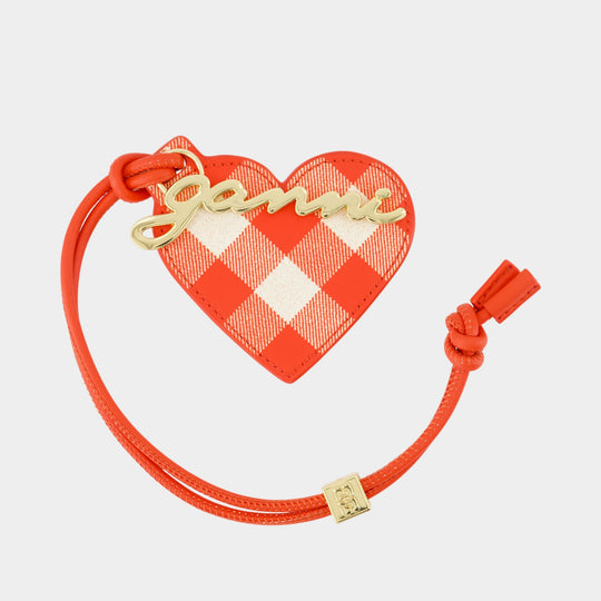 Porte-Clé Bou Heart - Ganni - Cuir - Rouge