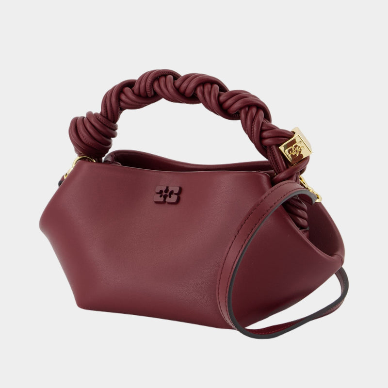 Sac À Bandoulière Bou Mini - Ganni - Cuir - Bordeaux