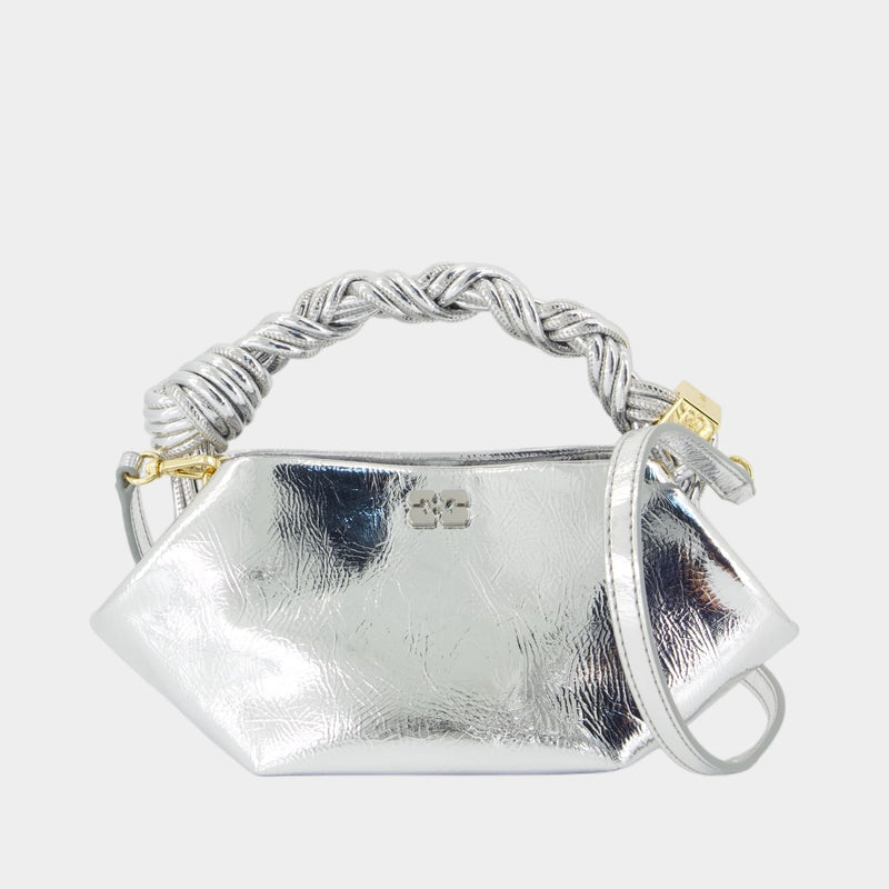 Sac À Bandoulière Bou Mini - Ganni - Cuir - Argenté