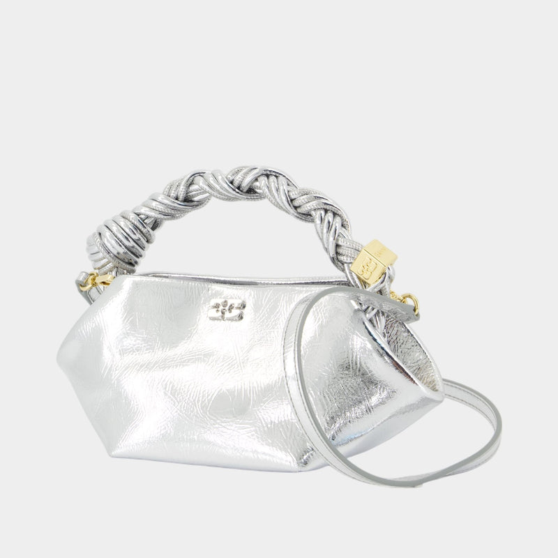 Sac À Bandoulière Bou Mini - Ganni - Cuir - Argenté