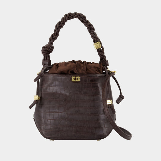 Sac À Main Bou Bucket - Ganni - Synthétique - Marron