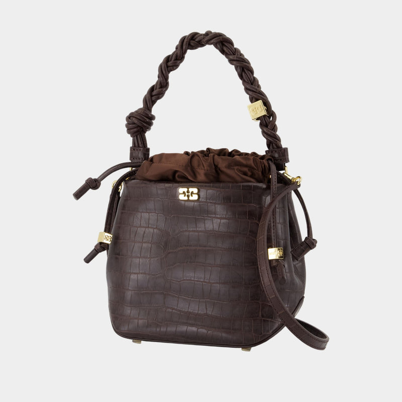 Sac À Main Bou Bucket - Ganni - Synthétique - Marron