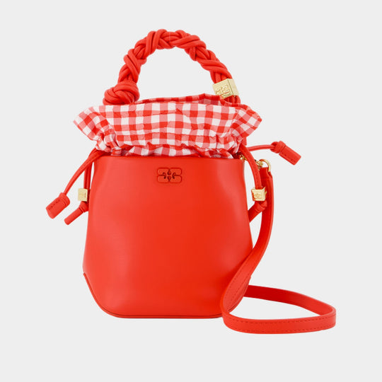 Sac À Main Bou Bucket Mini - Ganni - Cuir - Rouge