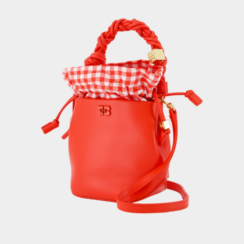 Sac À Main Bou Bucket Mini - Ganni - Cuir - Rouge