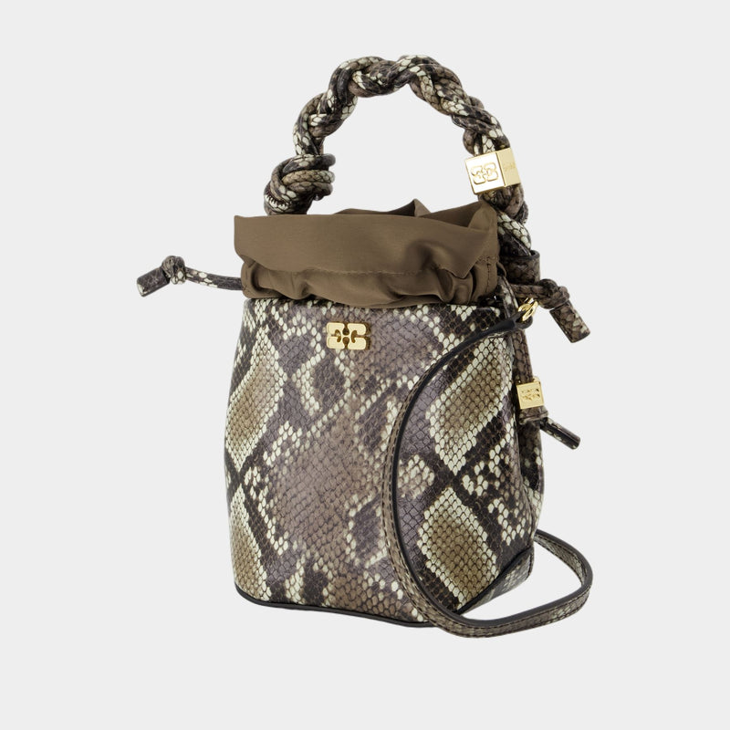 Sac À Main Bou Bucket Mini - Ganni - Cuir - Imprimé