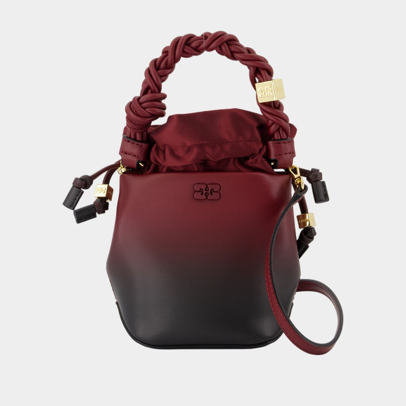 Sac À Main Bou Bucket Mini - Ganni - Cuir - Bordeaux