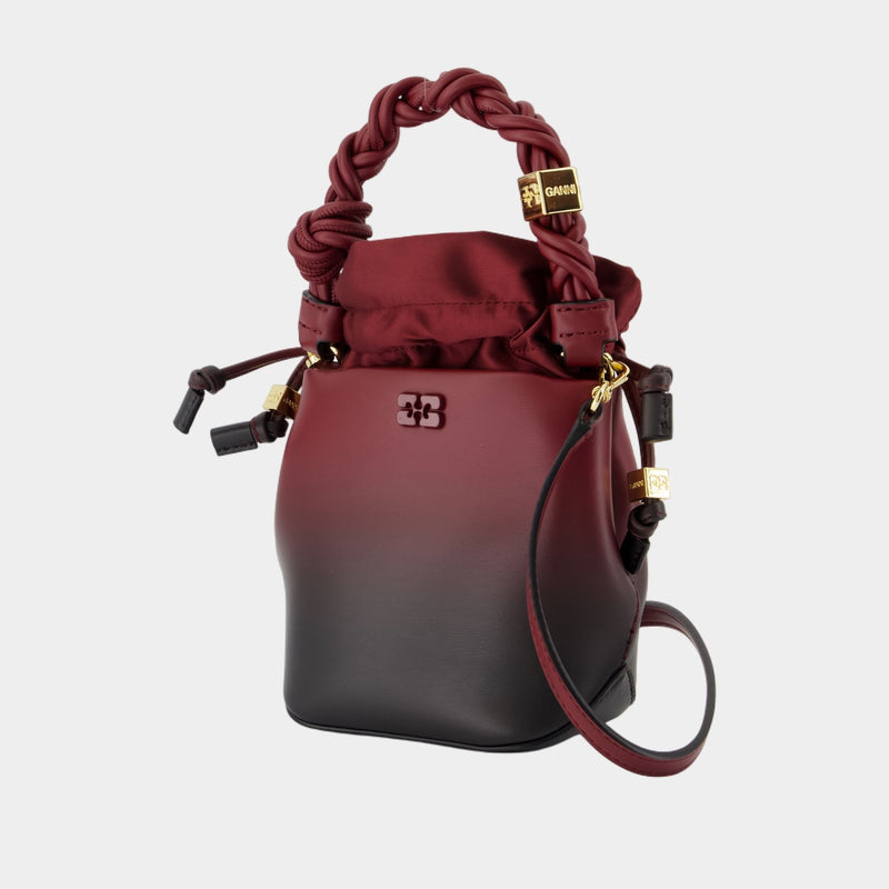 Sac À Main Bou Bucket Mini - Ganni - Cuir - Bordeaux