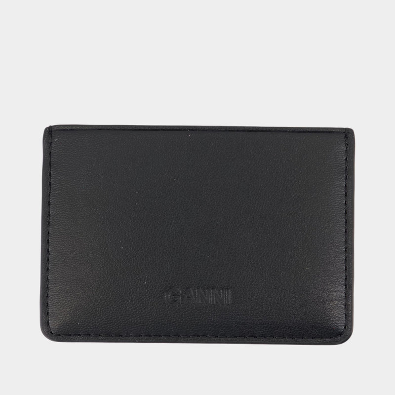Porte-Carte Bou Animals - Ganni - Cuir - Noir