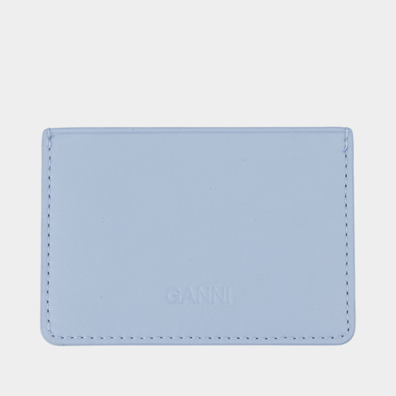 Porte-Carte Bou Animals - Ganni - Cuir - Bleu