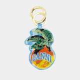 Porte-Clé Apple - Ganni - Cuir - Bleu