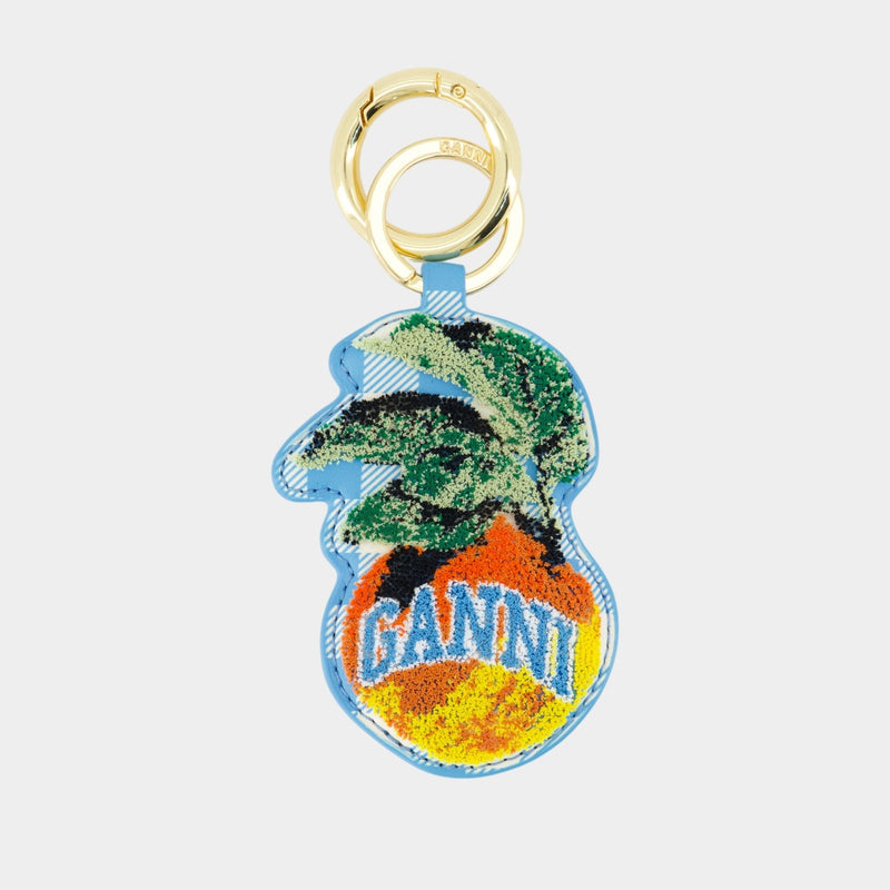 Porte-Clé Apple - Ganni - Cuir - Bleu