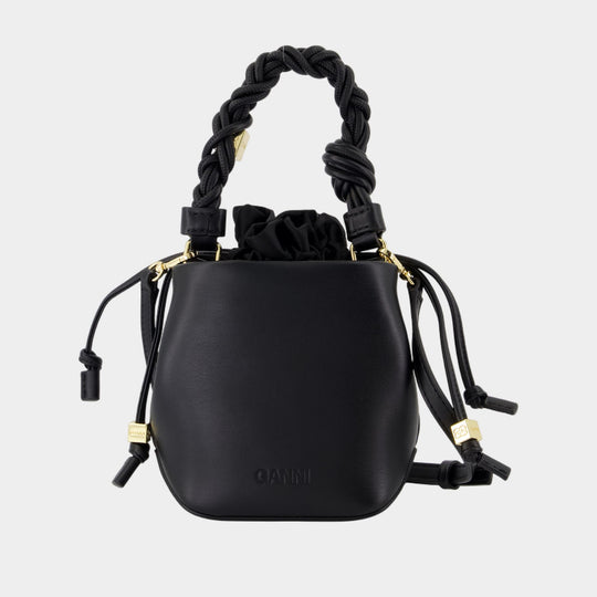 Sac À Main Bou Bucket Mini - Ganni - Cuir - Noir