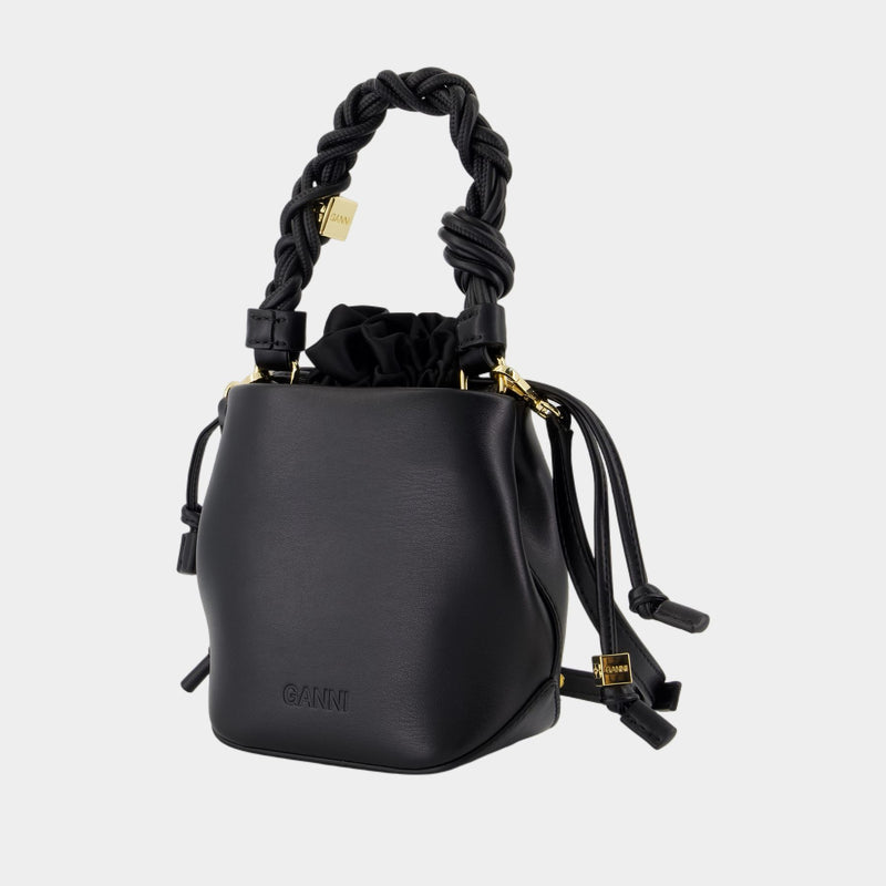 Sac À Main Bou Bucket Mini - Ganni - Cuir - Noir