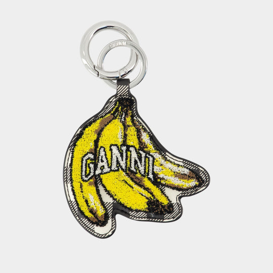 Porte-Clé Banana - Ganni - Cuir - Noir
