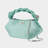 Sac À Bandoulière Bou Mini Flower - Ganni - Satin - Vert