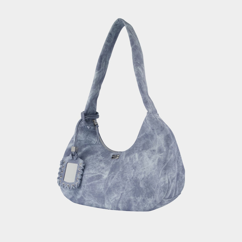 Sac Porté Épaule Bou Medium - Ganni - Cuir - Bleu