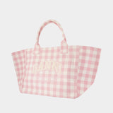 Cabas Xxl Pocket - Ganni - Coton - Rose