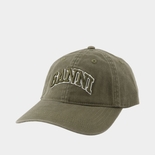 Casquette Emb - Ganni - Coton - Vert