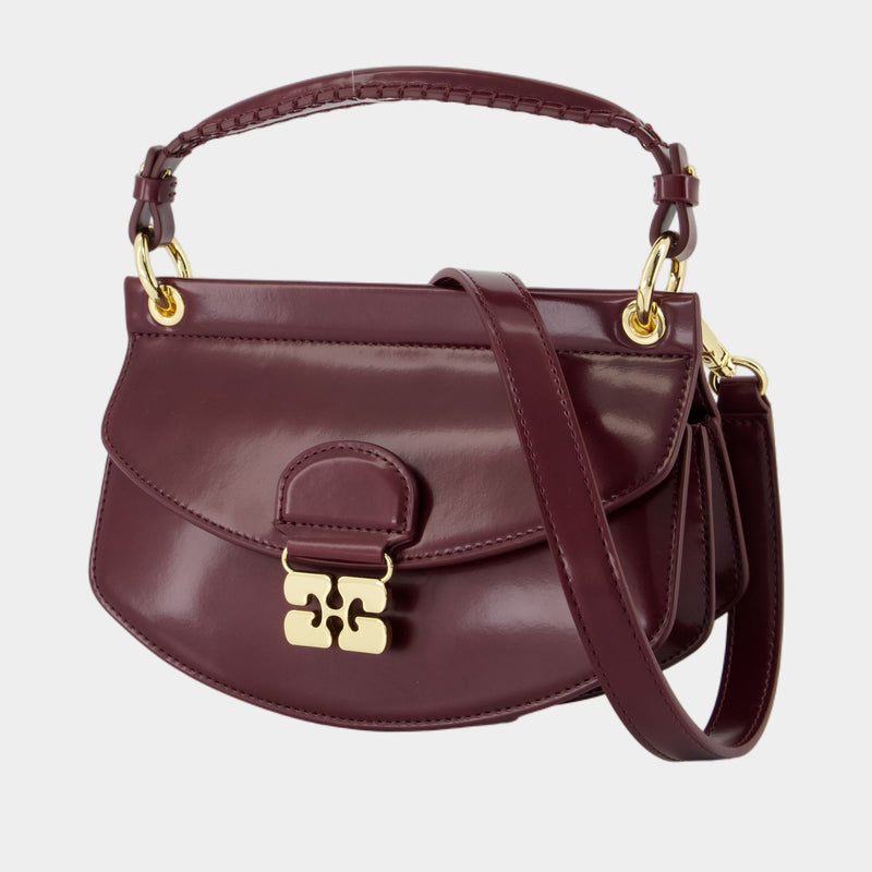 Sac À Bandoulière Apo G Mini - Ganni - Synthétique - Bordeaux