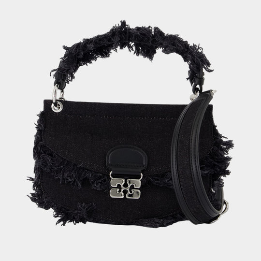 Sac À Bandoulière Apo G Mini - Ganni - Coton - Noir