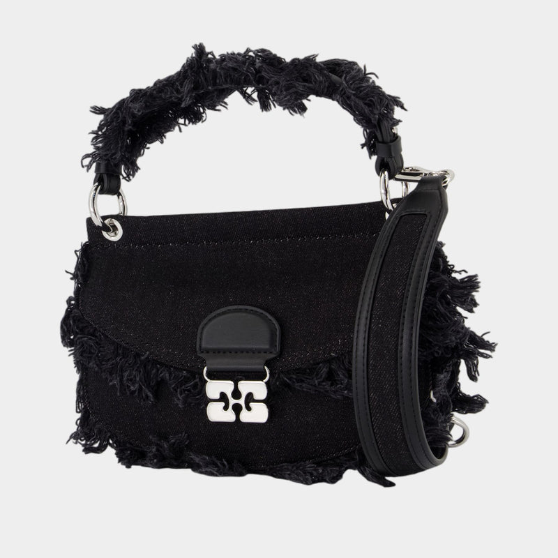 Sac À Bandoulière Apo G Mini - Ganni - Coton - Noir