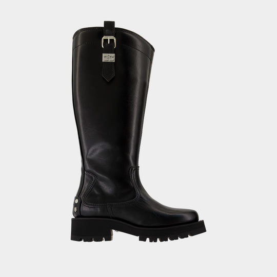 Bottes Studs - Ganni - Synthétique - Noir