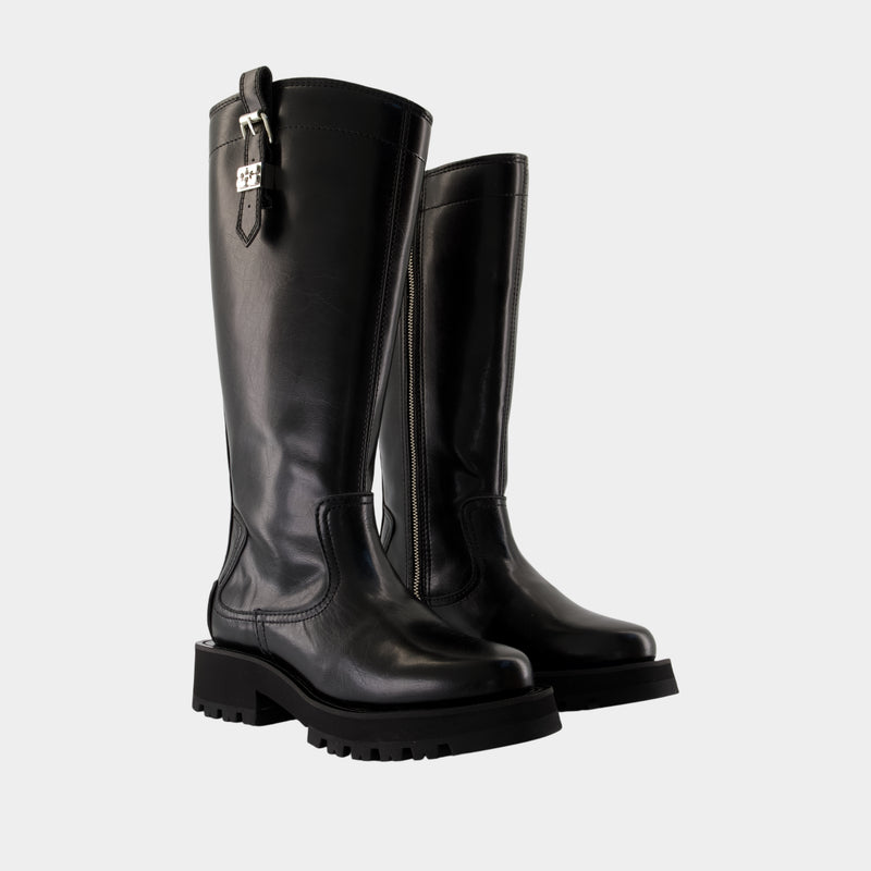 Bottes Studs - Ganni - Synthétique - Noir