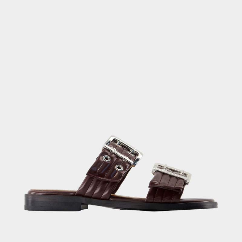 Sandales Feminine - Ganni - Synthétique - Bordeaux