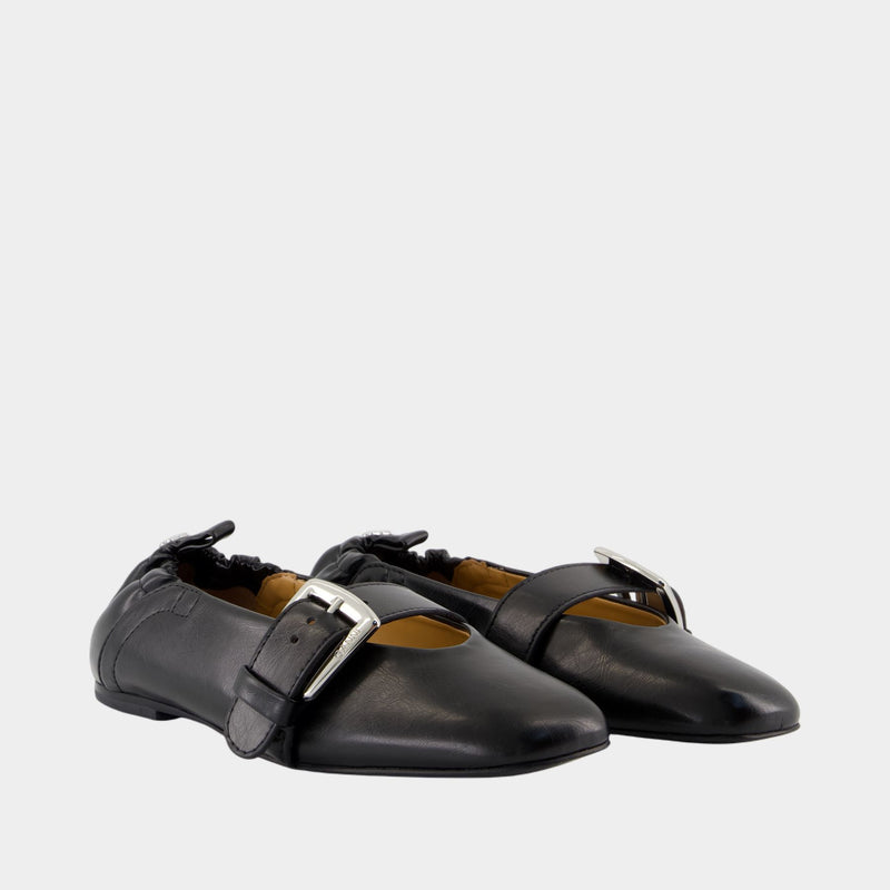 Ballerines Butterfly - Ganni - Synthétique - Noir