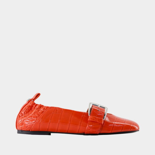 Ballerines Butterfly - Ganni - Cuir - Orange