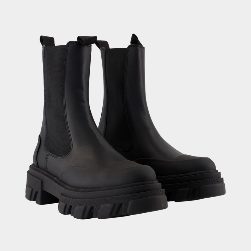 Bottines Chelsea - Ganni - Cuir - Noir