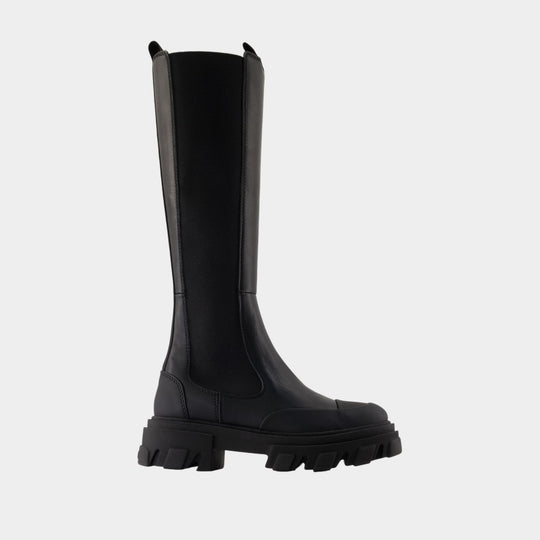 Bottes Chelsea - Ganni - Cuir - Noir