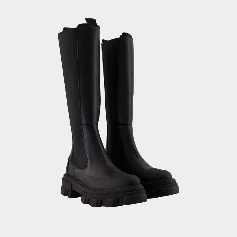 Bottes Chelsea - Ganni - Cuir - Noir
