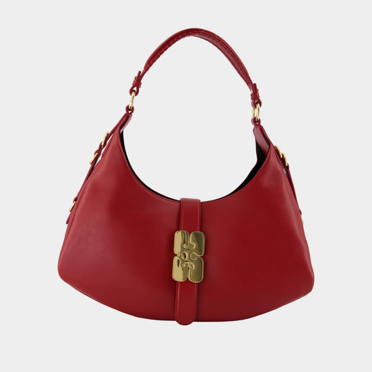 Sac Porté Épaule Kat Small - Ganni - Cuir - Rouge