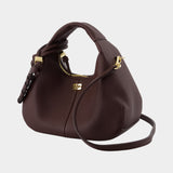 Sac À Main Mini Grained - Ganni - Synthétique - Marron