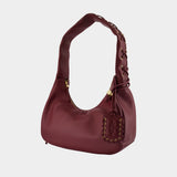 Sac Porté Épaule Medium Laces - Ganni - Cuir - Bordeaux