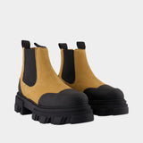 Bottines Low Chelsea - Ganni - Cuir - Marron