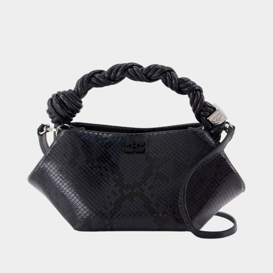 Sac À Main  Bou Mini Snake - Ganni - Synthétique - Noir